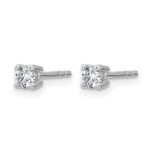 14k White Gold 1/4 carat Lab Grown Diamond VS+ F+ Round Complete Four Prong Heavyweight Stud Earrings - Image 2