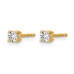 14k 1/4 carat Certified Lab Grown Diamond VS+ F+ Round Complete Four Prong Heavyweight Stud Earrings - Image 2