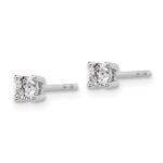 Sterling Silver Rhodium-plated 1/3 carat Lab Grown Diamond VS/SI+ G+ Round Complete Four Prong Stud Earrings - Image 2