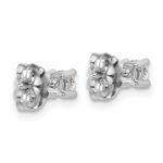 Sterling Silver Rhodium-plated 1/3 carat Lab Grown Diamond VS+ F+ Round Complete Four Prong Stud Earrings - Image 3