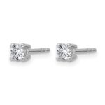 14k White Gold 1/3 carat Certified Lab Grown Diamond VS+ F+ Round Complete Four Prong Heavyweight Stud Earrings - Image 2