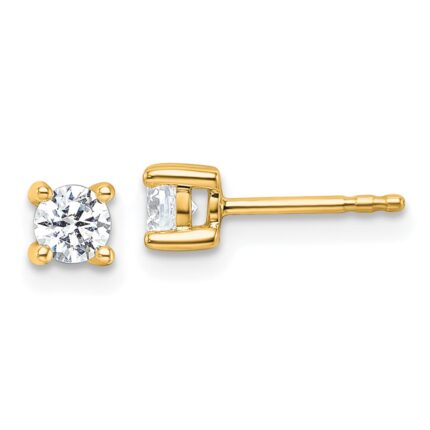 18k 1/2 carat Lab Grown Diamond VS+ F+ Round Complete Four Prong Stud Earrings