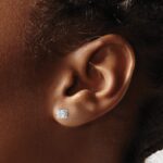 14k White Gold 1/2 carat Lab Grown Diamond VS+ F+ Round Complete Four Prong Heavyweight Stud Earrings - Image 3