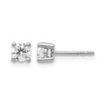 14k White Gold 1/2 carat Certified Lab Grown Diamond VS/SI+ G+ Round Complete Four Prong Heavyweight Stud Earrings