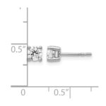 14k White Gold 1/2 carat Certified Lab Grown Diamond VS+ F+ Round Complete Four Prong Heavyweight Stud Earrings - Image 5