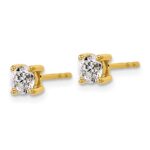 18k 3/4 carat Certified Lab Grown Diamond VS+ F+ Round Complete Four Prong Stud Earrings - Image 2