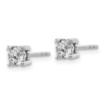 Platinum 3/4 carat Lab Grown Diamond VS+ F+ Round Complete Four Prong Stud Earrings - Image 2
