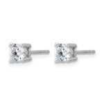 14k White Gold 3/4 carat Certified Lab Grown Diamond VS+ F+ Round Complete Four Prong Heavyweight Stud Earrings - Image 2