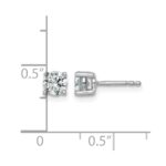 14k White Gold 7/8 carat Lab Grown Diamond VS/SI+ G+ Round Complete Four Prong Heavyweight Stud Earrings - Image 5