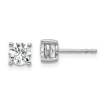 18k White Gold 1 carat Certified Lab Grown Diamond VS+ F+ Round Complete Four Prong Stud Earrings