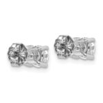 18k White Gold 1 carat Lab Grown Diamond VS+ F+ Round Complete Four Prong Stud Earrings - Image 3