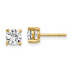 18k 1 carat Lab Grown Diamond VS+ F+ Round Complete Four Prong Stud Earrings