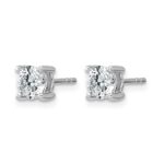 14k White Gold 1 carat Lab Grown Diamond VS/SI+ G+ Round Complete Four Prong Heavyweight Stud Earrings - Image 2