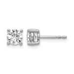14k White Gold 1 carat Certified Lab Grown Diamond VS/SI+ G+ Round Complete Four Prong Heavyweight Stud Earrings