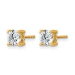 14k 1 carat Certified Lab Grown Diamond VS/SI+ G+ Round Complete Four Prong Heavyweight Stud Earrings - Image 2