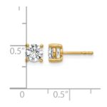 14k 1 carat Lab Grown Diamond VS/SI+ G+ Round Complete Four Prong Heavyweight Stud Earrings - Image 5