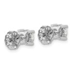 Sterling Silver Rhodium-plated 1 1/2 carat Lab Grown Diamond VS+ F+ Round Complete Four Prong Stud Earrings - Image 3