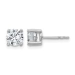 14k White Gold 1 1/2 carat Certified Lab Grown Diamond VS/SI+ G+ Round Complete Four Prong Heavyweight Stud Earrings