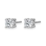 14k White Gold 1 3/4 carat Lab Grown Diamond VS/SI+ G+ Round Complete Four Prong Heavyweight Stud Earrings - Image 2