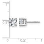 14k White Gold 1 3/4 carat Lab Grown Diamond VS+ F+ Round Complete Four Prong Heavyweight Stud Earrings - Image 5