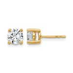 14k 1 1/2 carat Certified Lab Grown Diamond VS+ F+ Round Complete Four Prong Heavyweight Stud Earrings