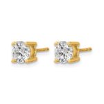 14k 1 1/2 carat Certified Lab Grown Diamond VS/SI+ G+ Round Complete Four Prong Heavyweight Stud Earrings - Image 2