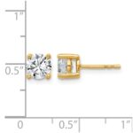 14k 1 1/2 carat Certified Lab Grown Diamond VS+ F+ Round Complete Four Prong Heavyweight Stud Earrings - Image 5