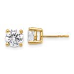 18k 2 carat Lab Grown Diamond VS+ F+ Round Complete Four Prong Stud Earrings