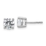 Platinum 2 carat Certified Lab Grown Diamond VS+ F+ Round Complete Four Prong Stud Earrings