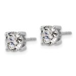 Platinum 2 carat Lab Grown Diamond VS+ F+ Round Complete Four Prong Stud Earrings - Image 2