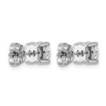Platinum 2 carat Lab Grown Diamond VS+ F+ Round Complete Four Prong Stud Earrings - Image 3