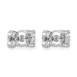 14k White Gold 2 carat Lab Grown Diamond VS/SI+ G+ Round Complete Four Prong Heavyweight Stud Earrings - Image 4