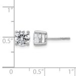 14k White Gold 2 carat Certified Lab Grown Diamond VS/SI+ G+ Round Complete Four Prong Heavyweight Stud Earrings - Image 5
