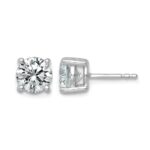 14k White Gold 2 1/2 carat Lab Grown Diamond VS/SI+ G+ Round Complete Four Prong Lightweight Stud Earrings