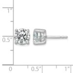 14k White Gold 2 1/2 carat Lab Grown Diamond VS/SI+ G+ Round Complete Four Prong Lightweight Stud Earrings - Image 3