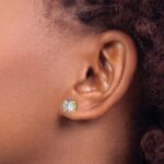 14k 2 1/2 carat Lab Grown Diamond VS/SI+ G+ Round Complete Four Prong Heavyweight Stud Earrings - Image 3