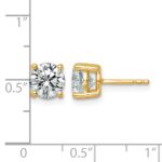 14k 2 1/2 carat Lab Grown Diamond VS+ F+ Round Complete Four Prong Heavyweight Stud Earrings - Image 4