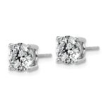 18k White Gold 3 carat Certified Lab Grown Diamond VS+ F+ Round Complete Four Prong Stud Earrings - Image 2