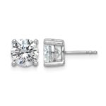 14k White Gold 3 carat Certified Lab Grown Diamond VS/SI+ G+ Round Complete Four Prong Heavyweight Stud Earrings