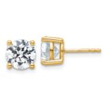 18k 4 carat Certified Lab Grown Diamond VS+ F+ Round Complete Four Prong Stud Earrings