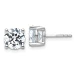 Platinum 4 carat Certified Lab Grown Diamond VS+ F+ Round Complete Four Prong Stud Earrings