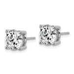 Platinum 4 carat Certified Lab Grown Diamond VS+ F+ Round Complete Four Prong Stud Earrings - Image 2