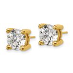18k 5 carat Certified Lab Grown Diamond VS+ F+ Round Complete Four Prong Stud Earrings - Image 2