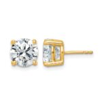 14k 5 carat Certified Lab Grown Diamond VS/SI+ G+ Round Complete Four Prong Heavyweight Stud Earrings