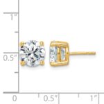 14k 5 carat Certified Lab Grown Diamond VS/SI+ G+ Round Complete Four Prong Heavyweight Stud Earrings - Image 5