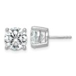 18k White Gold 6 carat Certified Lab Grown Diamond VS+ F+ Round Complete Four Prong Stud Earrings