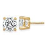 18k 6 carat Certified Lab Grown Diamond VS+ F+ Round Complete Four Prong Stud Earrings