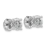 Platinum 6 carat Lab Grown Diamond VS+ F+ Round Complete Four Prong Stud Earrings - Image 3