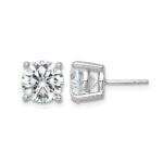 14k White Gold 6 carat Certified Lab Grown Diamond VS+ F+ Round Complete Four Prong Lightweight Stud Earrings