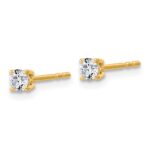 14k 1/4 carat Certified Lab Grown Diamond VS/SI+ G+ Round Complete Four Prong Lightweight Stud Earrings - Image 2